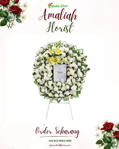 Krans Bunga Duka Cita legok kaler